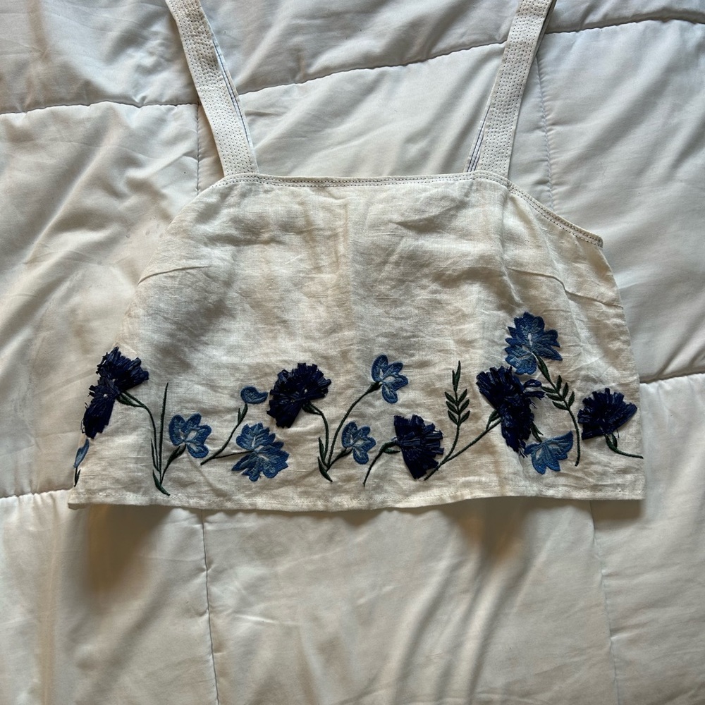 Club Monaco embroidered pailleté cropped tank
